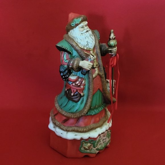 VTG Porcelain Santa Musical Plays Santa Claus Is Coming To Town Merry Ole Soul I - Picture 8 of 13